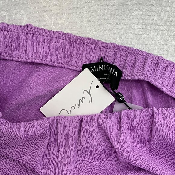 Minkpink Lilac Unity Textured Pants Womens Medium Australia Wide Leg - Picture 7 of 9